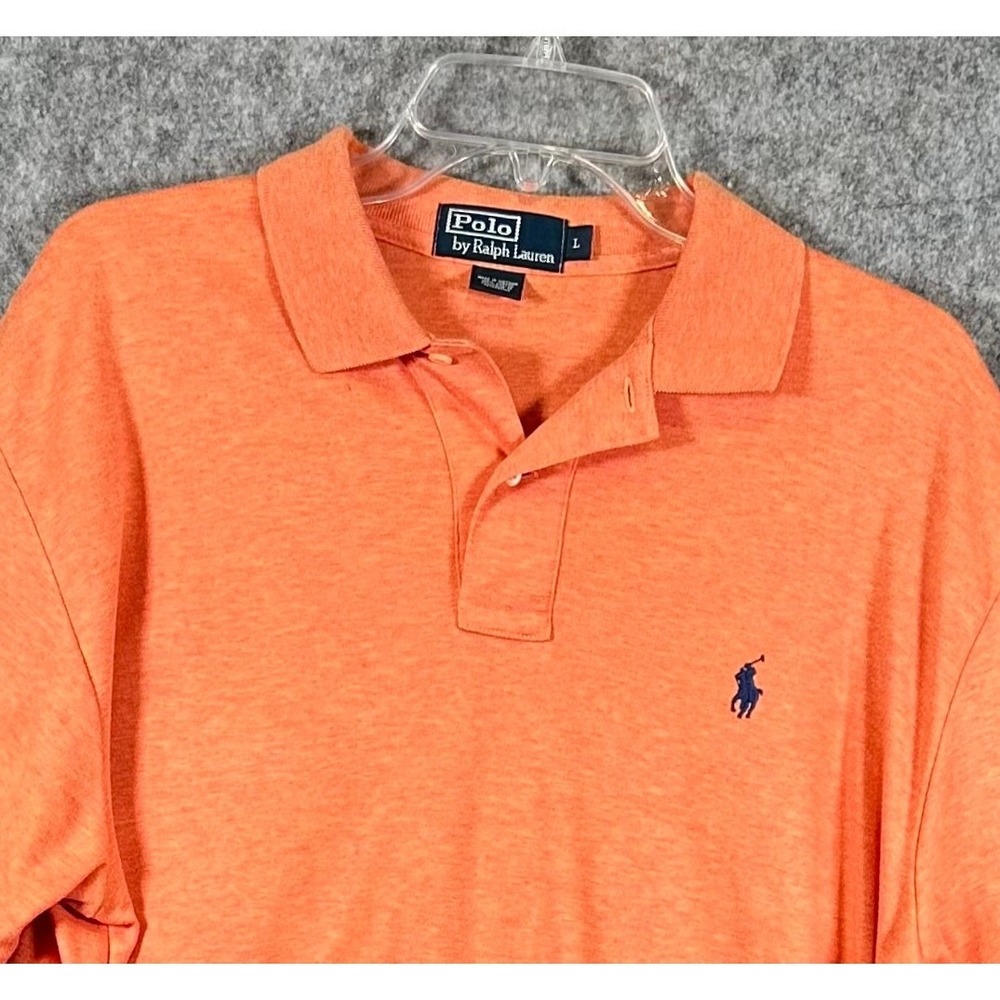 Polo Ralph Lauren Classic Fit Polo Shirt Mens Large Short Sleeve Casual Orange